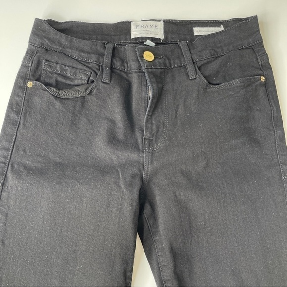 Frame Le Skinny de Jeanne Crop Jeans Film Noir Size 27 - Picture 3 of 10